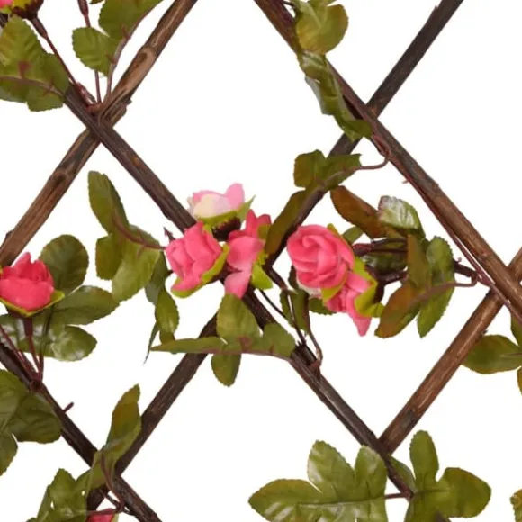 The Living Store espalier med kunstig vedbend 180x20 cm udvidelig mørk pink - Havehegn