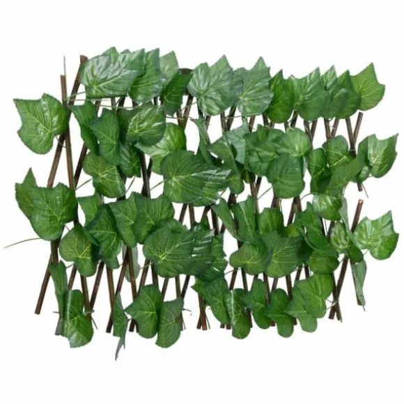 The Living Store espalier 5 stk. med kunstige vinblade 180x20 cm udvidelig grøn - Havehegn