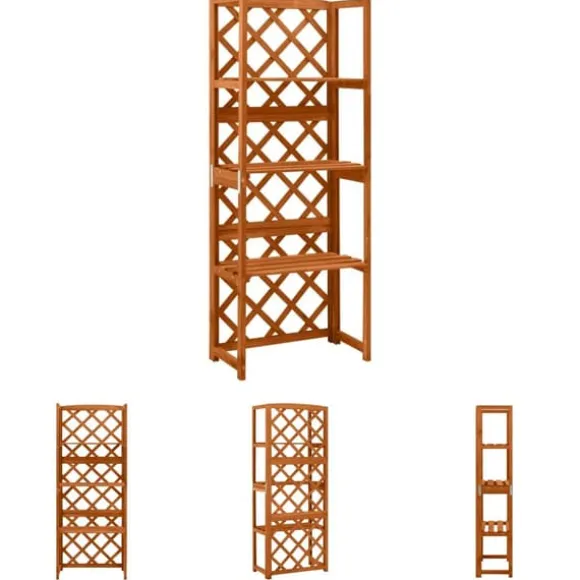 The Living Store espalier med hylder 55x30x140 cm massivt grantræ - Havebuer, espalierer & pergolaer