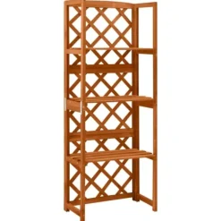 The Living Store espalier med hylder 55x30x140 cm massivt grantræ - Havebuer, espalierer & pergolaer