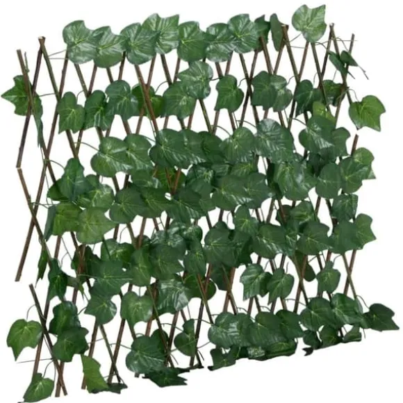 The Living Store espalier 5 stk. med kunstige vinblade 190x60 cm udvidelig grøn - Havehegn