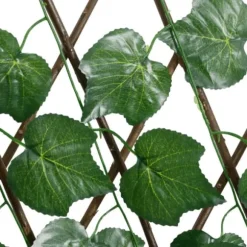 The Living Store espalier 5 stk. med kunstige vinblade 190x60 cm udvidelig grøn - Havehegn