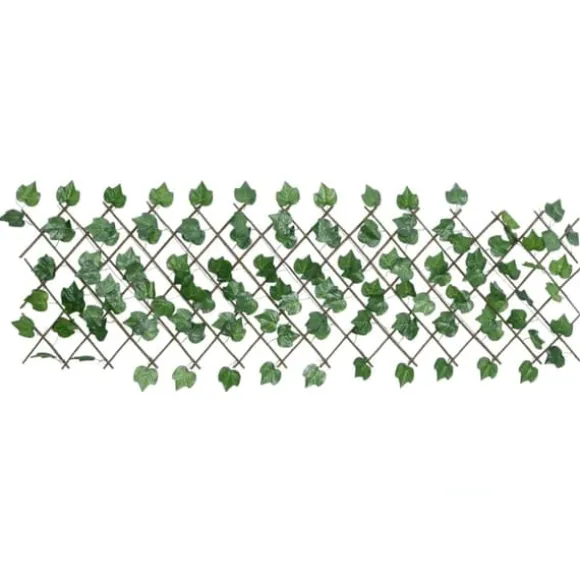 The Living Store espalier med kunstige vinblade 190x60 cm udvidelig grøn - Havehegn