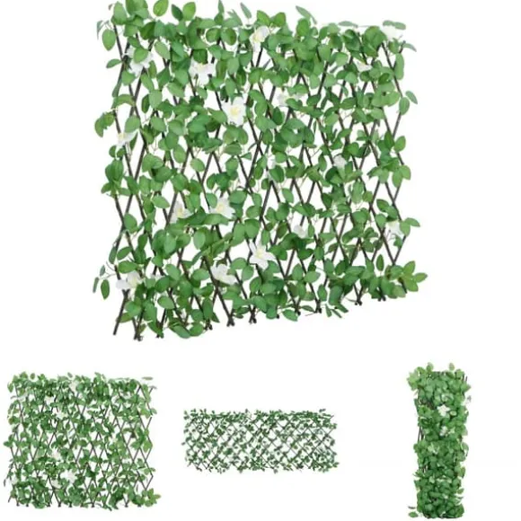 The Living Store espalier med kunstig vedbend 186x30 cm udvidelig grøn - Havehegn