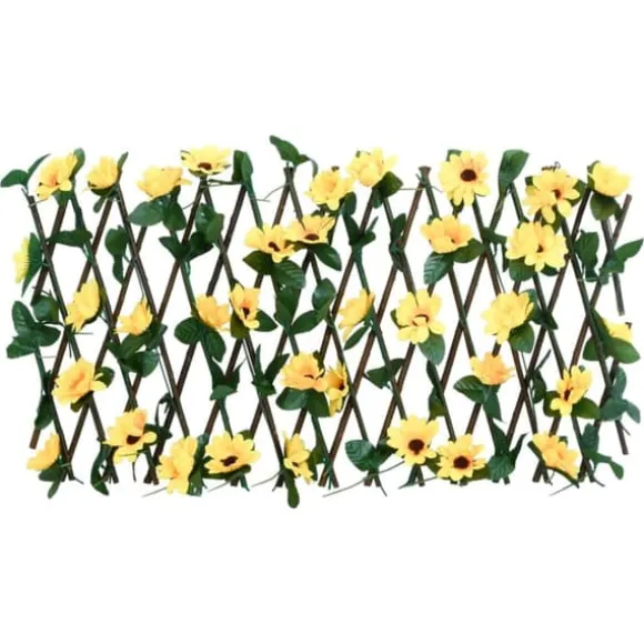 The Living Store espalierer med kunstig vedbend 5 stk. 180x20 cm udvidelig gul - Havehegn