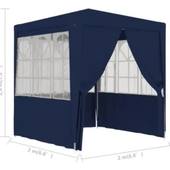 The Living Store festtelt med sidevægge 2,5x2,5 m 90 g/m² blå - Festtelte & havepavilloner