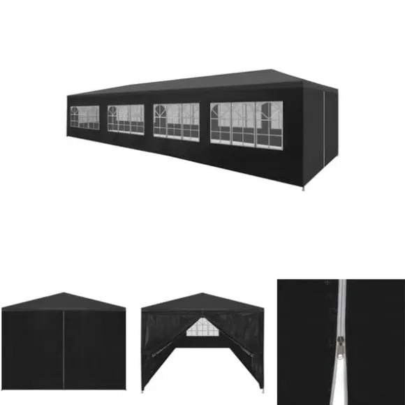 The Living Store festtelt 3 x 12 m antracitgrå - Festtelte & havepavilloner