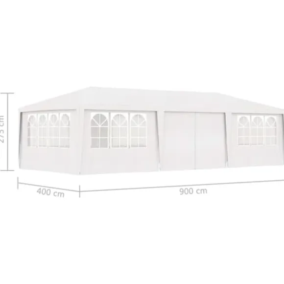 The Living Store festtelt med sidevægge 4x9 m 90 g/m² hvid - Festtelte & havepavilloner