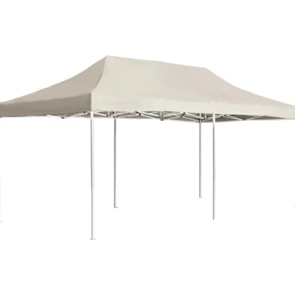 The Living Store foldbart festtelt aluminium 6 x 3 m cremefarvet - Festtelte & havepavilloner