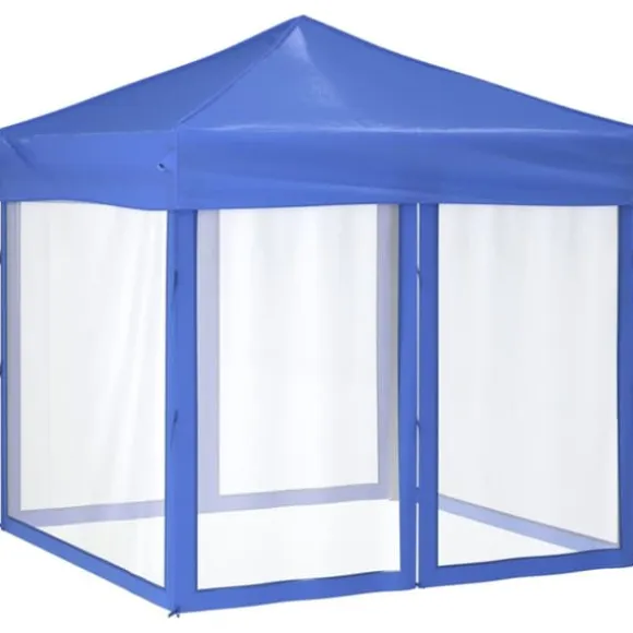 The Living Store foldbart festtelt med sidevægge 2x2 m blå - Festtelte & havepavilloner