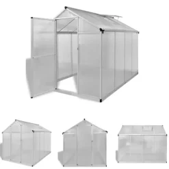 The Living Store forstærket drivhus med bundramme 4,6 m² aluminium - Drivhuse