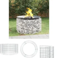 The Living Store gabion-bålkurv Ø 100 cm galvaniseret jern - Ildsteder