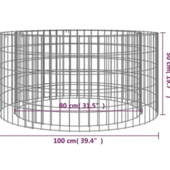 The Living Store gabion-bålkurv Ø 100 cm galvaniseret jern - Ildsteder