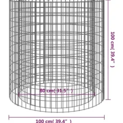 The Living Store gabion-bålkurv Ø 100 cm galvaniseret jern - Ildsteder