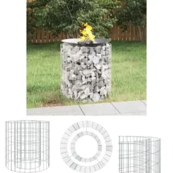 The Living Store gabion-bålkurv Ø 50 cm galvaniseret jern - Ildsteder