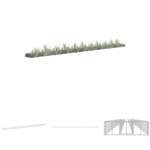 The Living Store gabion-højbed 450x30x10 cm galvaniseret stål - Plantekrukker