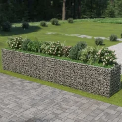 The Living Store gabion-højbed 540x90x100 cm galvaniseret stål - Plantekrukker