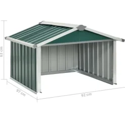The Living Store garage til robotplæneklipper 92x97x63 cm galvaniseret stål grøn - Skure & Redskabsskure
