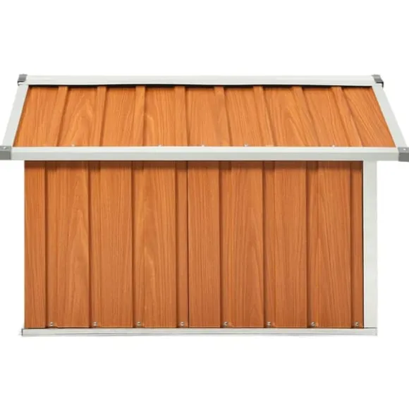 The Living Store garage til robotplæneklipper 92x97x63 cm galvaniseret stål brun - Skure & Redskabsskure