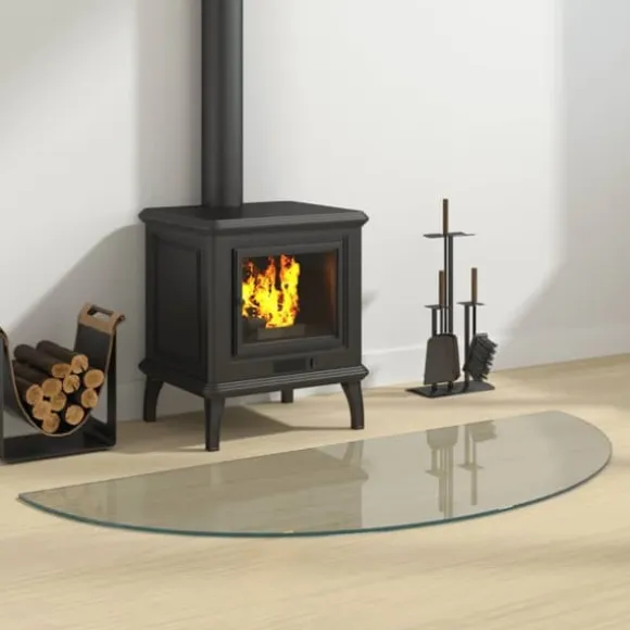 The Living Store glasplade til pejs 1200x500 mm halvrund - Glas