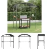 The Living Store grillpavillon med sidehylder 220x115x230 cm stål antracitgrå - Festtelte & havepavilloner