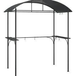 The Living Store grillpavillon med sidehylder 220x115x230 cm stål antracitgrå - Festtelte & havepavilloner