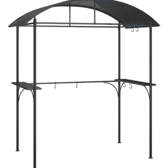 The Living Store grillpavillon med sidehylder 220x115x230 cm stål antracitgrå - Festtelte & havepavilloner