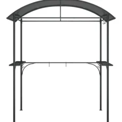The Living Store grillpavillon med sidehylder 220x115x230 cm stål antracitgrå - Festtelte & havepavilloner