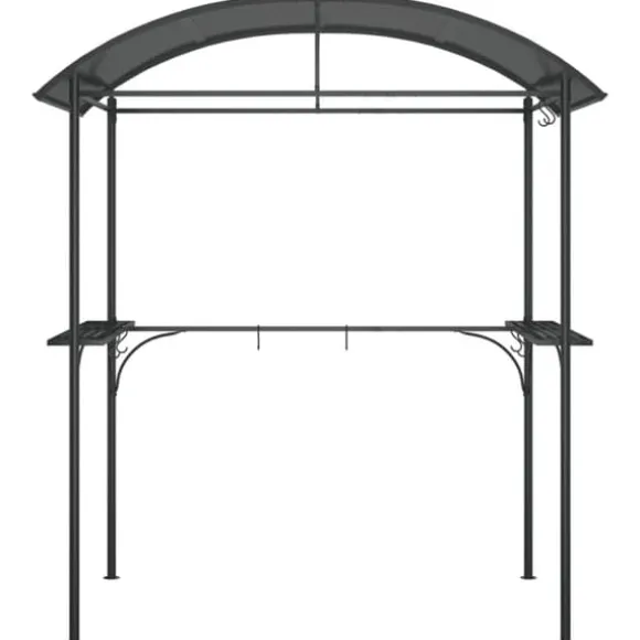 The Living Store grillpavillon med sidehylder 220x115x230 cm stål antracitgrå - Festtelte & havepavilloner