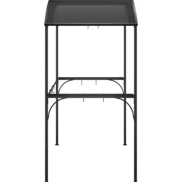 The Living Store grillpavillon med sidehylder 220x115x230 cm stål antracitgrå - Festtelte & havepavilloner