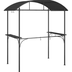 The Living Store grillpavillon med sidehylder 220x115x230 cm stål antracitgrå - Festtelte & havepavilloner