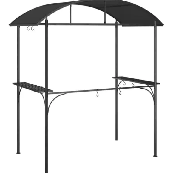 The Living Store grillpavillon med sidehylder 220x115x230 cm stål antracitgrå - Festtelte & havepavilloner