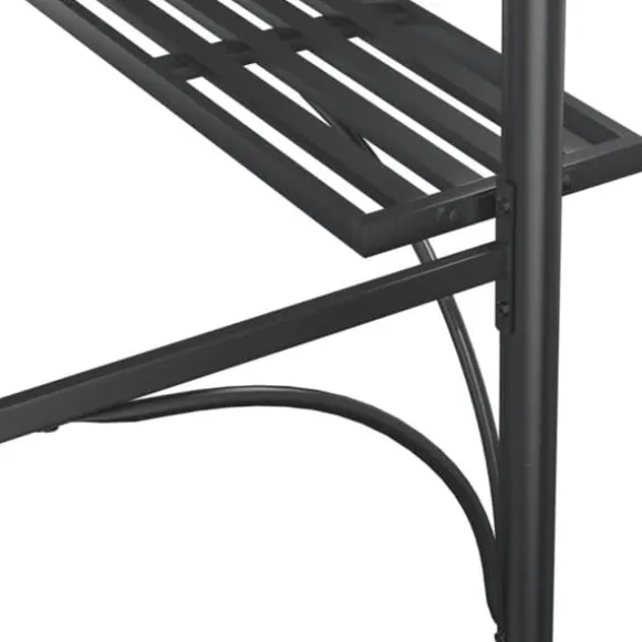 The Living Store grillpavillon med sidehylder 220x115x230 cm stål antracitgrå - Festtelte & havepavilloner