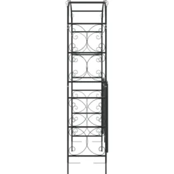 The Living Store havebue med låge 108x45x235 cm stål sort - Havebuer, espalierer & pergolaer