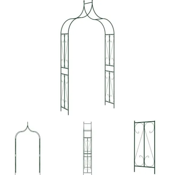 The Living Store havebue 120x38x258 cm jern mørkegrøn - Havebuer, espalierer & pergolaer