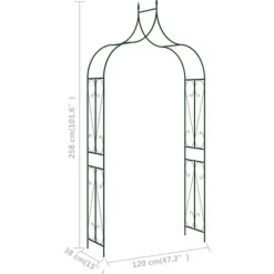 The Living Store havebue 120x38x258 cm jern mørkegrøn - Havebuer, espalierer & pergolaer