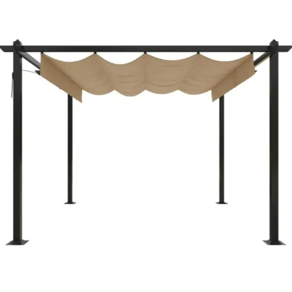 The Living Store havepavillon med sammenrulleligt tag 3x3 m gråbrun - Festtelte & havepavilloner