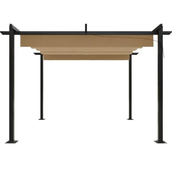 The Living Store havepavillon med sammenrulleligt tag 3x3 m gråbrun - Festtelte & havepavilloner