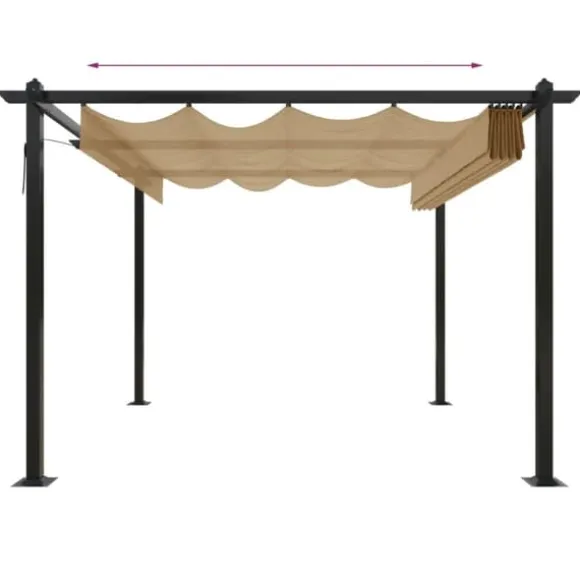 The Living Store havepavillon med sammenrulleligt tag 3x3 m gråbrun - Festtelte & havepavilloner