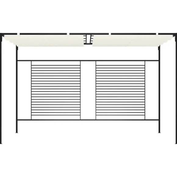 The Living Store havepavillon med udtrækkeligt tag 3x4x2,3 m 180 g/m² creme - Festtelte & havepavilloner