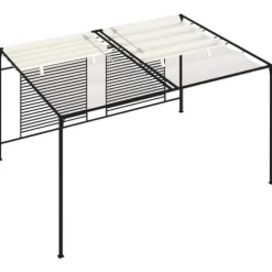 The Living Store havepavillon med udtrækkeligt tag 3x4x2,3 m 180 g/m² creme - Festtelte & havepavilloner