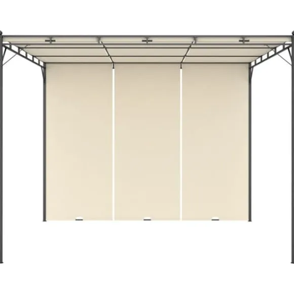 The Living Store havepavillon med gardin 3x3x2,25m cremefarvet - Festtelte & havepavilloner