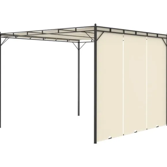 The Living Store havepavillon med gardin 3x3x2,25m cremefarvet - Festtelte & havepavilloner