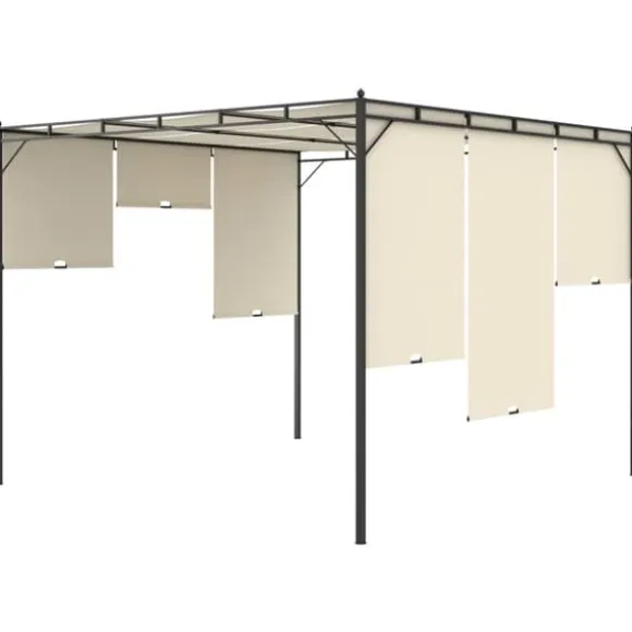 The Living Store havepavillon med gardin 3x3x2,25m cremefarvet - Festtelte & havepavilloner