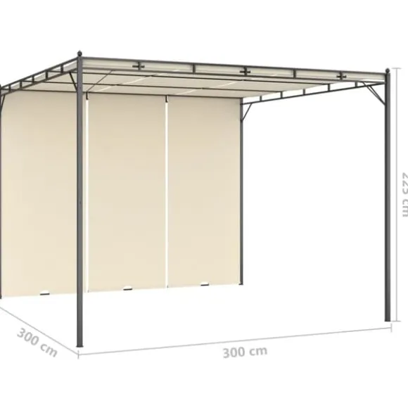 The Living Store havepavillon med gardin 3x3x2,25m cremefarvet - Festtelte & havepavilloner
