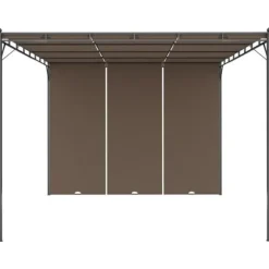 The Living Store havepavillon med sidegardin 4x3x2,25 m gråbrun - Festtelte & havepavilloner