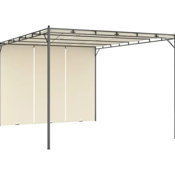 The Living Store havepavillon med gardin 4x3x2,25 m cremefarvet - Festtelte & havepavilloner