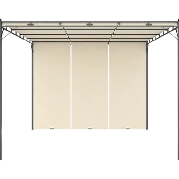 The Living Store havepavillon med gardin 4x3x2,25 m cremefarvet - Festtelte & havepavilloner