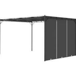 The Living Store havepavillon med gardin 4x3x2,25 m antracitgrå - Festtelte & havepavilloner