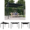 The Living Store havepavillon med sammenrulleligt tag 3x3 m antracitgrå - Festtelte & havepavilloner